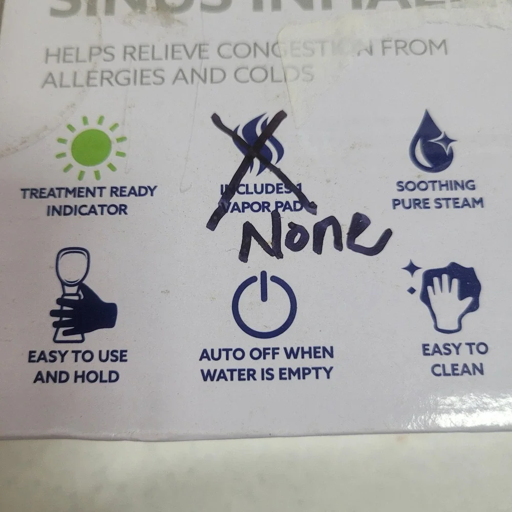 Halls Warm Steam Sinus Inhaler by Crane White Blue Handheld Congestion Relief